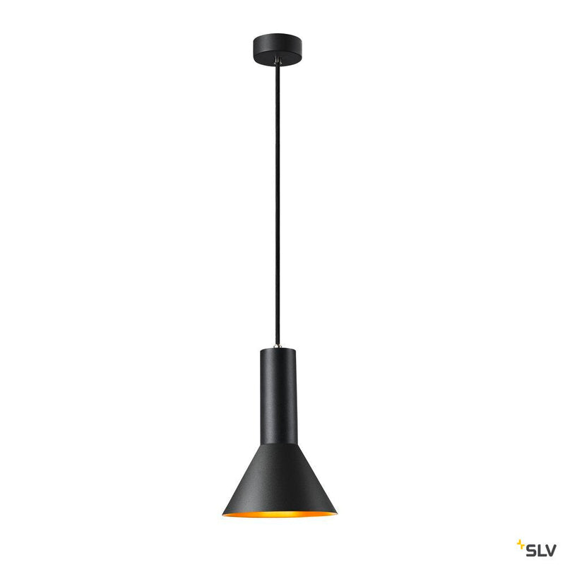 PHELIA 175 E27, Indoor pendant, black/gold
