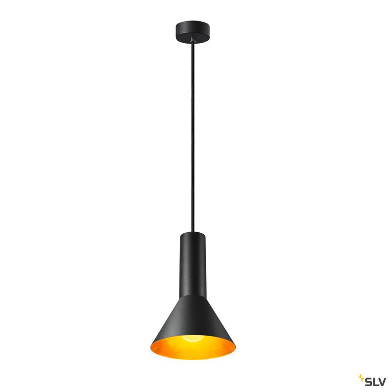 PHELIA 175 E27, Indoor pendant, black/gold