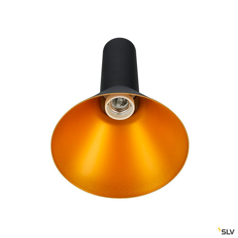 PHELIA 175 E27, Indoor pendant, black/gold