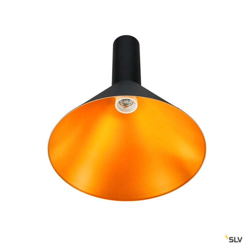 PHELIA 275 E27, Indoor pendant, black/gold