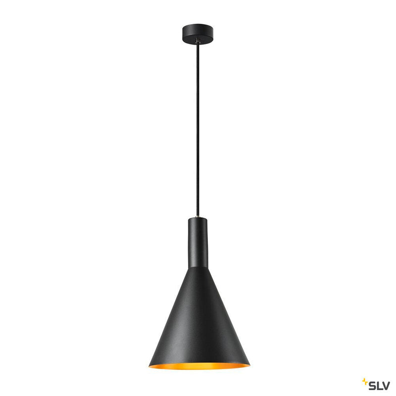 PHELIA 280 E27, Indoor pendant, black/gold