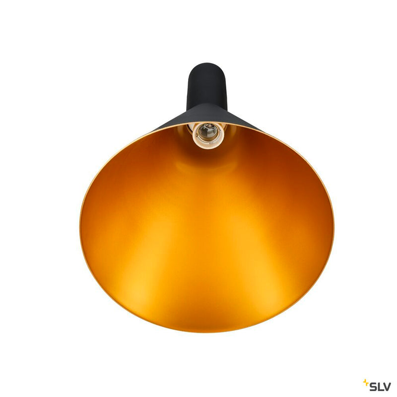 PHELIA 280 E27, Indoor pendant, black/gold