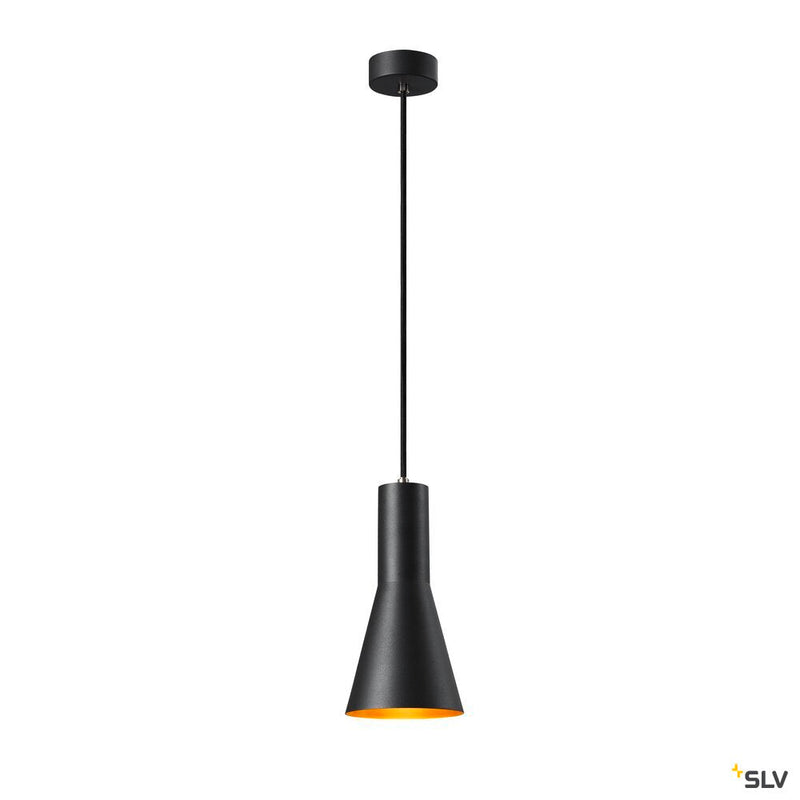 PHELIA 130 E27, Indoor pendant, black/gold