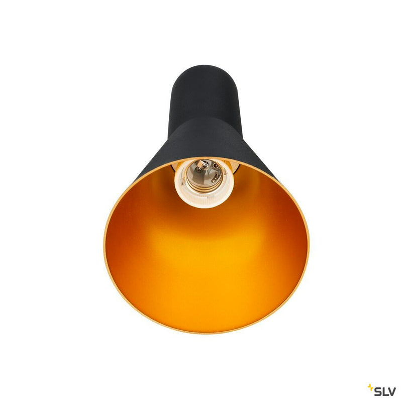 PHELIA 130 E27, Indoor pendant, black/gold