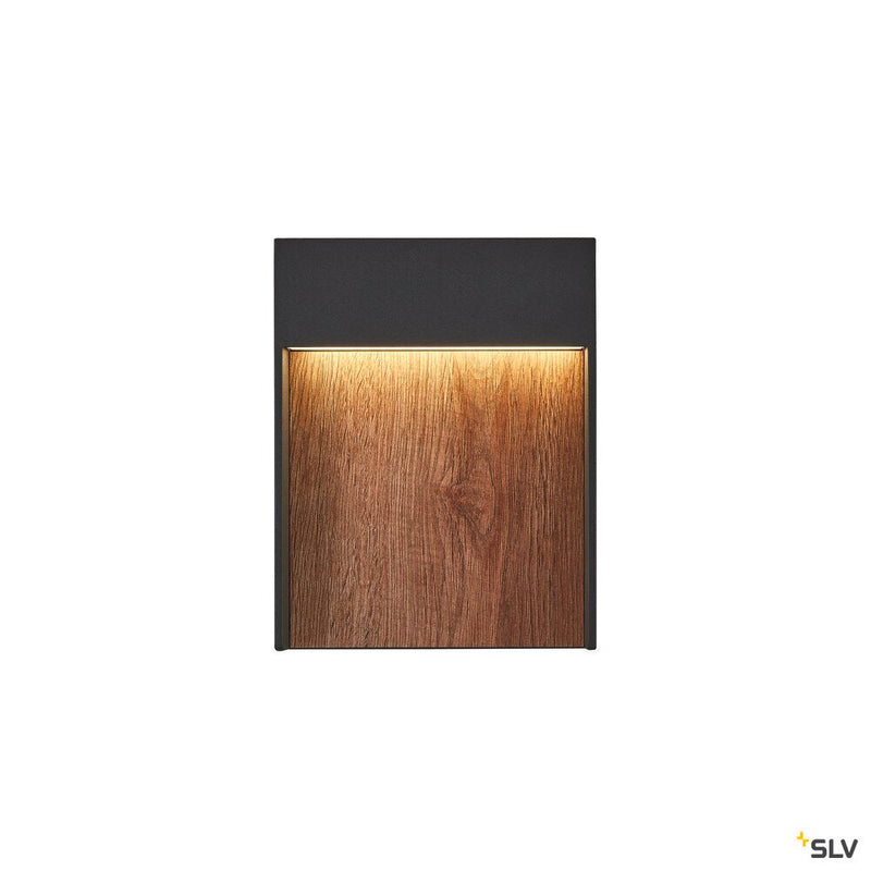 FLATT, Outdoor LED surface-mounted wall light 3000K IP65 anthracite/brown