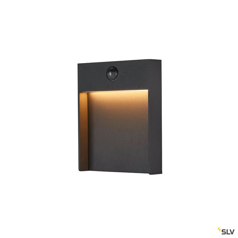 FLATT SENSOR, Outdoor LED surface-mounted wall light, 3000K, IP65, anthracite
