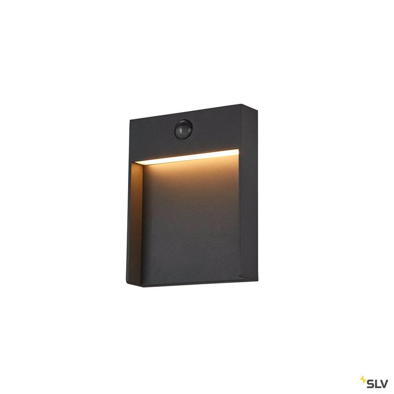 FLATT SENSOR, Outdoor LED surface-mounted wall light, 3000K, IP65, anthracite