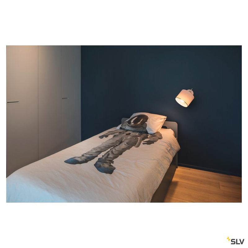 FENDA E27, Indoor surface-mounted wall light in white without shade