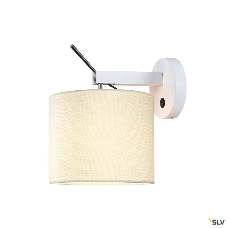 FENDA E27, Indoor surface-mounted wall light in white without shade