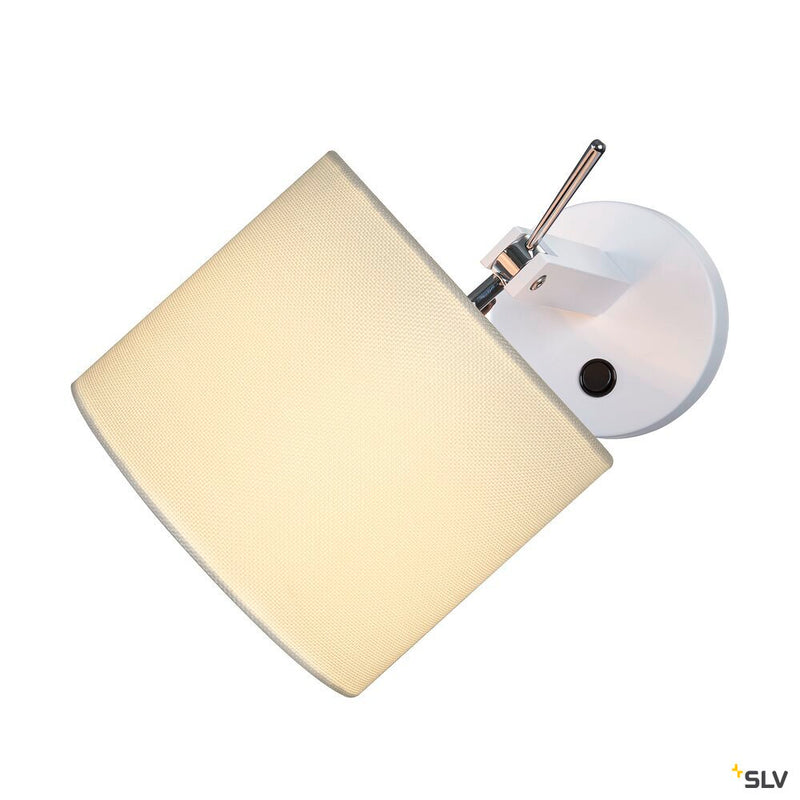 FENDA E27, Indoor surface-mounted wall light in white without shade