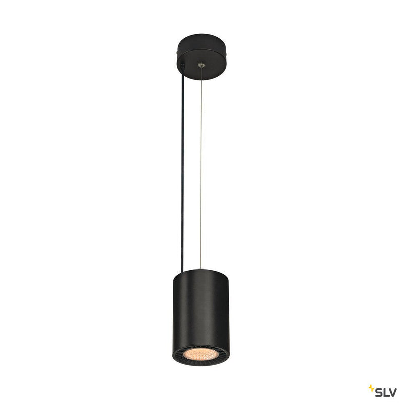 SUPROS PD, Indoor LED pendant, round, black, 3000K, 60° reflector, CRI90, 2600lm