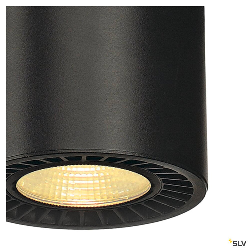 SUPROS PD, Indoor LED pendant, round, black, 3000K, 60° reflector, CRI90, 2600lm