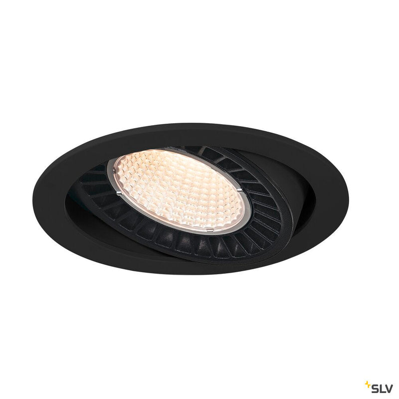 SUPROS, Indoor LED recessed ceiling light black round 3000K 60° CRI90 3380lm