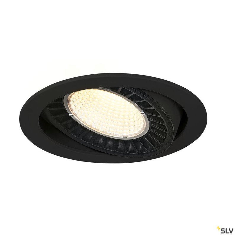 SUPROS, Indoor LED recessed ceiling light black round 4000K 60° CRI90 3520lm