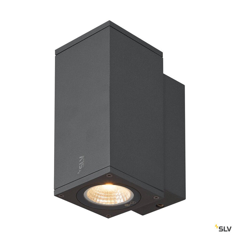 ENOLA SQUARE S, single outdoor LED surface-mounted wall light anthracite
