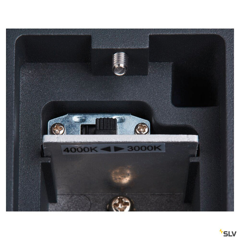 ENOLA SQUARE S, single outdoor LED surface-mounted wall light anthracite