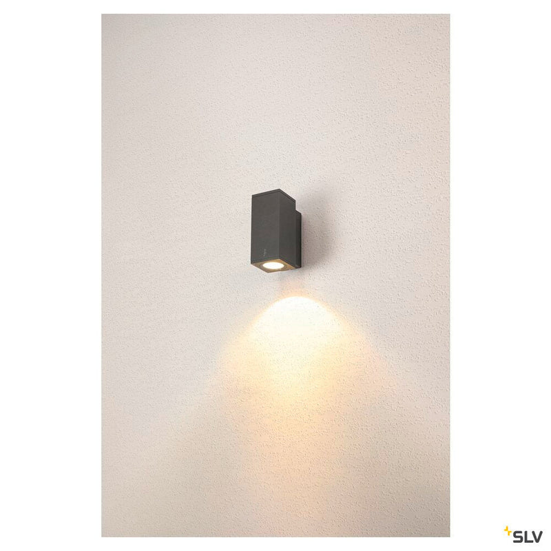 ENOLA SQUARE S, single outdoor LED surface-mounted wall light anthracite