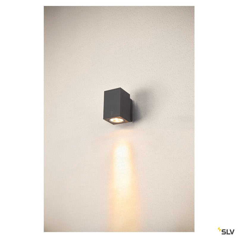 ENOLA SQUARE M, single outdoor LED surface-mounted wall light anthracite