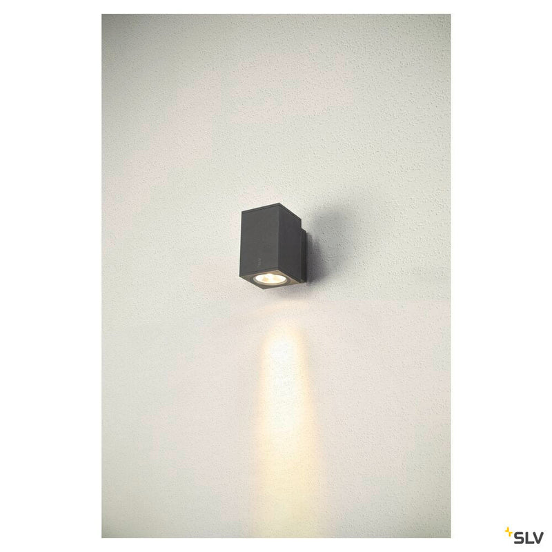 ENOLA SQUARE M, single outdoor LED surface-mounted wall light anthracite