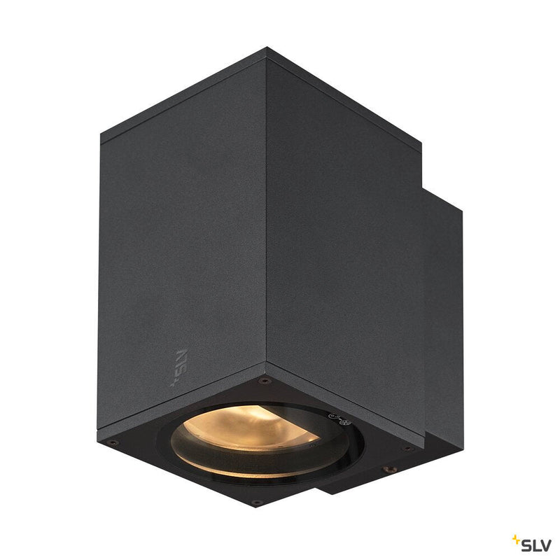 ENOLA SQUARE M, single outdoor LED surface-mounted wall light anthracite