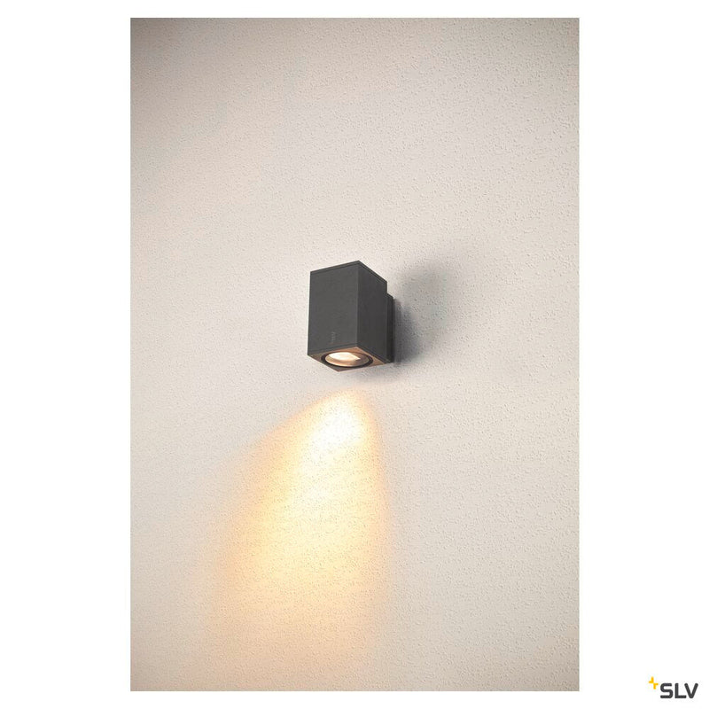 ENOLA SQUARE M, single outdoor LED surface-mounted wall light anthracite