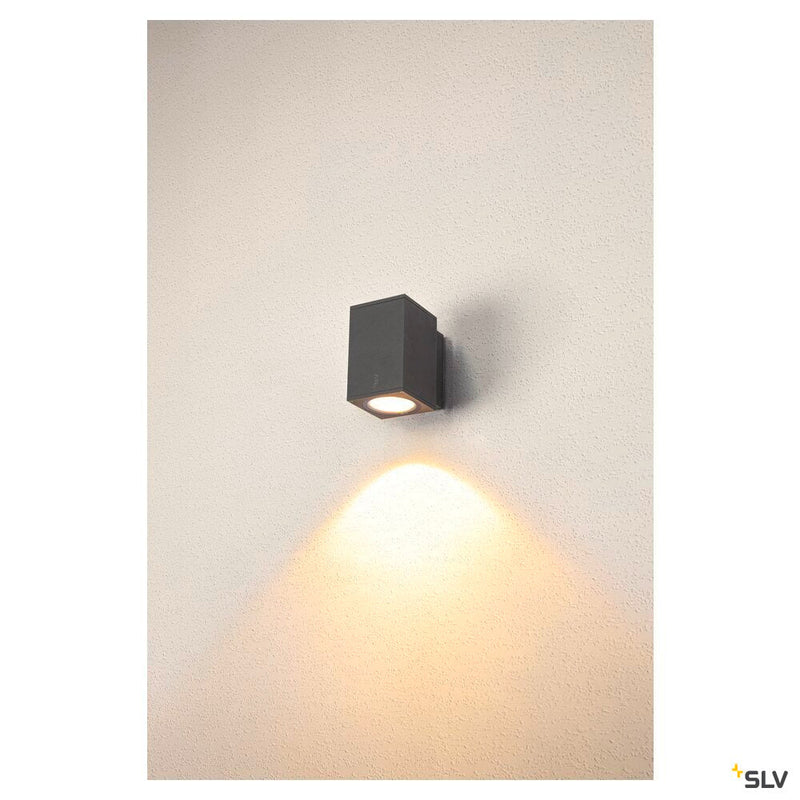 ENOLA SQUARE M, single outdoor LED surface-mounted wall light anthracite
