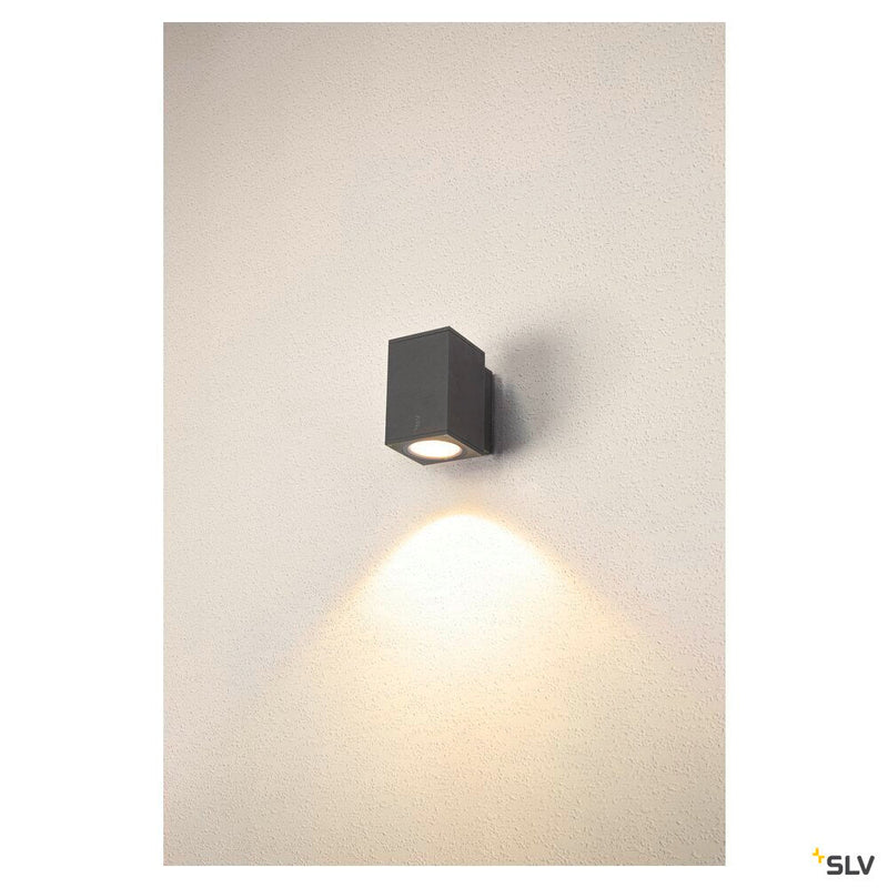 ENOLA SQUARE M, single outdoor LED surface-mounted wall light anthracite