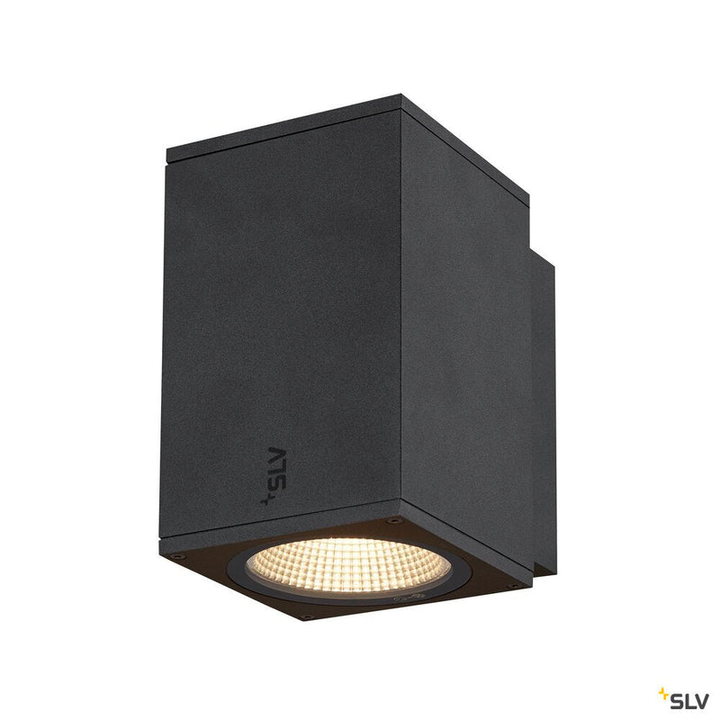 ENOLA SQUARE M, single outdoor LED surface-mounted wall light anthracite