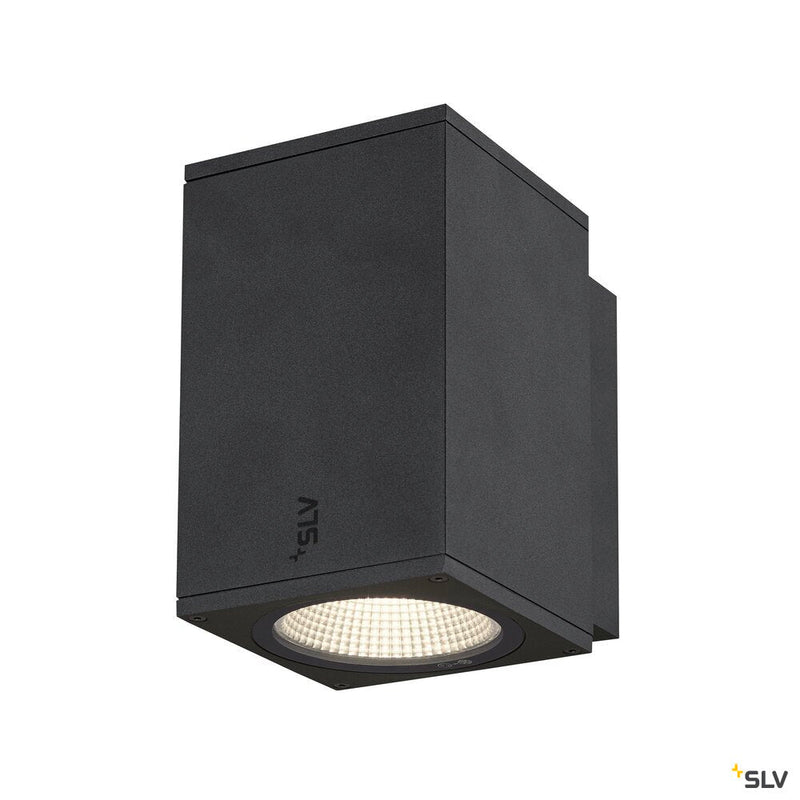 ENOLA SQUARE M, single outdoor LED surface-mounted wall light anthracite