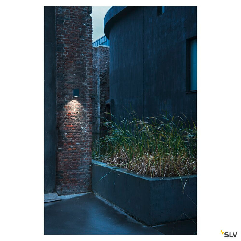 ENOLA SQUARE M, single outdoor LED surface-mounted wall light anthracite