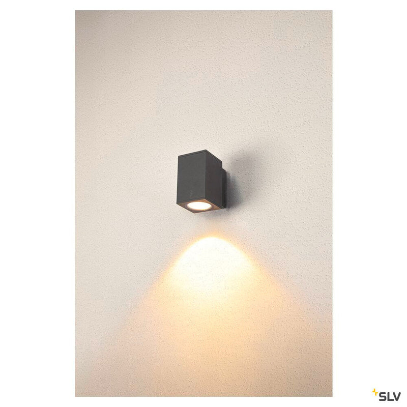 ENOLA SQUARE M, single outdoor LED surface-mounted wall light anthracite
