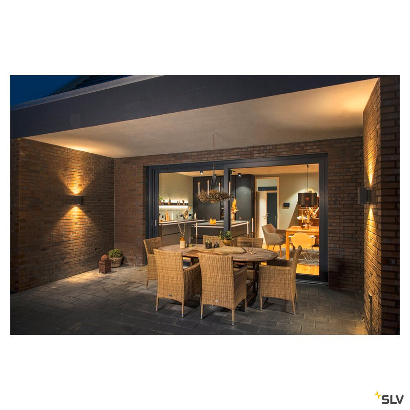 ENOLA SQUARE UP/DOWN S, outdoor LED surface-mounted wall light anthracite