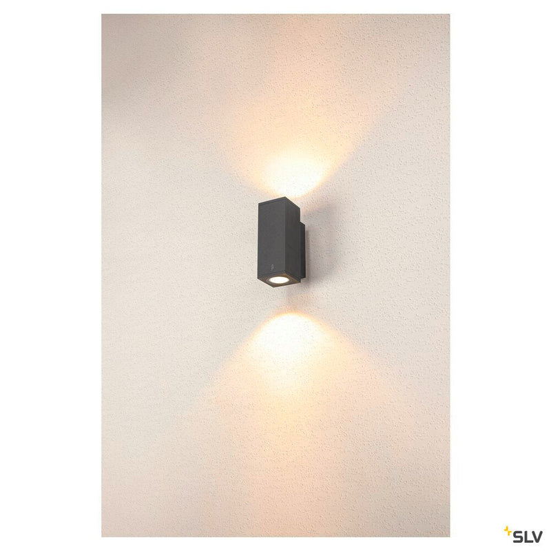 ENOLA SQUARE UP/DOWN S, outdoor LED surface-mounted wall light anthracite