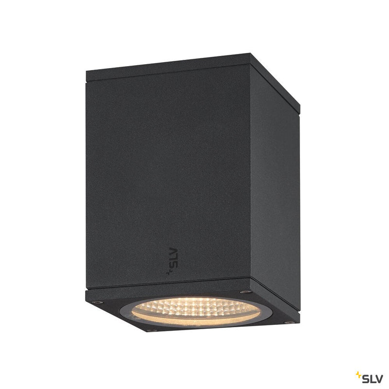 ENOLA SQUARE S, outdoor LED surface-mounted ceiling light anthracite