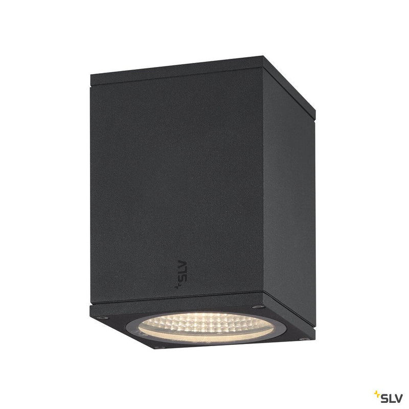 ENOLA SQUARE S, outdoor LED surface-mounted ceiling light anthracite