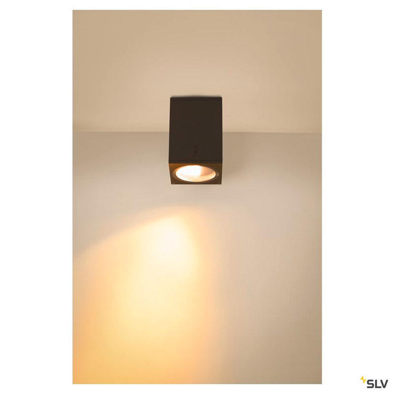 ENOLA SQUARE M, outdoor LED surface-mounted ceiling light anthracite