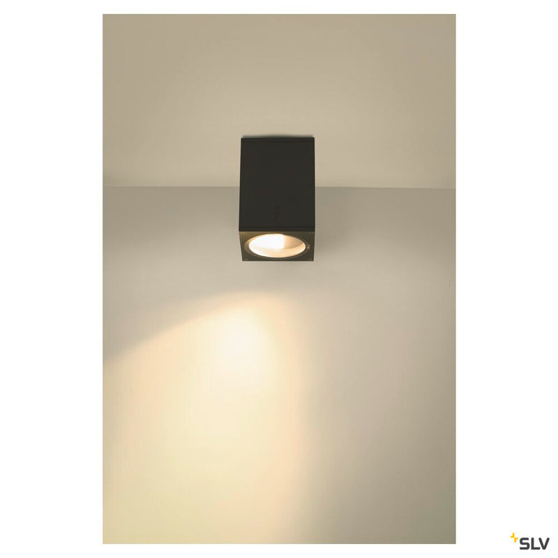 ENOLA SQUARE M, outdoor LED surface-mounted ceiling light anthracite