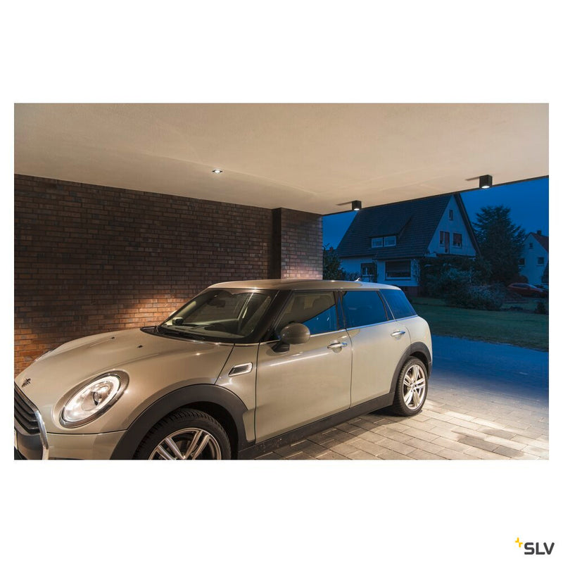 ENOLA SQUARE M, outdoor LED surface-mounted ceiling light anthracite