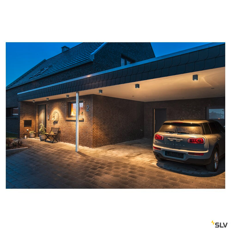 ENOLA SQUARE M, outdoor LED surface-mounted ceiling light anthracite