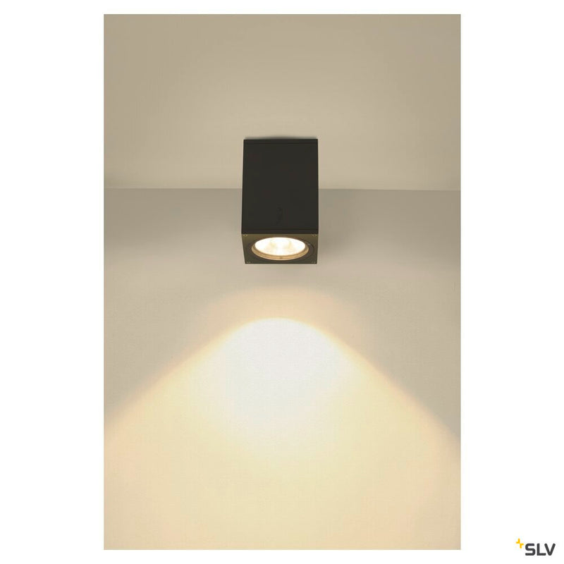 ENOLA SQUARE M, outdoor LED surface-mounted ceiling light anthracite