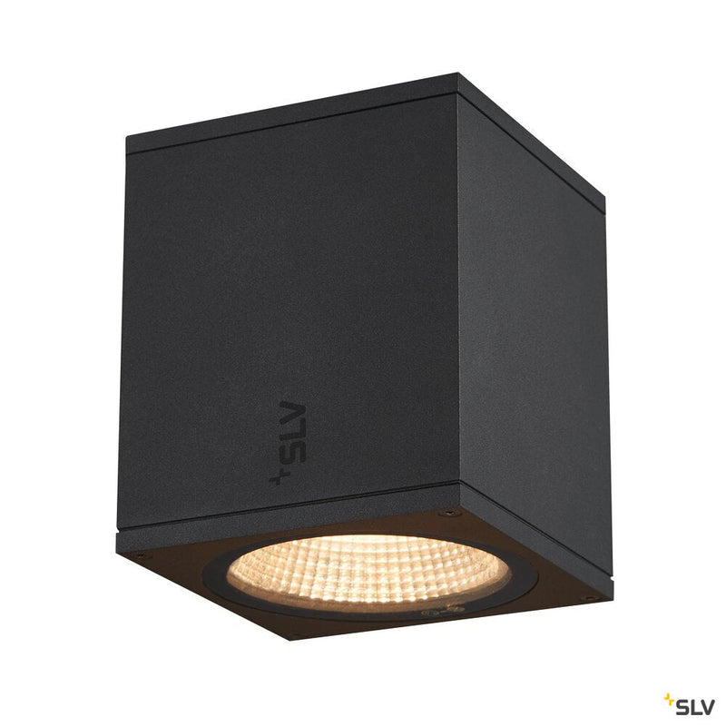 ENOLA SQUARE M, outdoor LED surface-mounted ceiling light anthracite