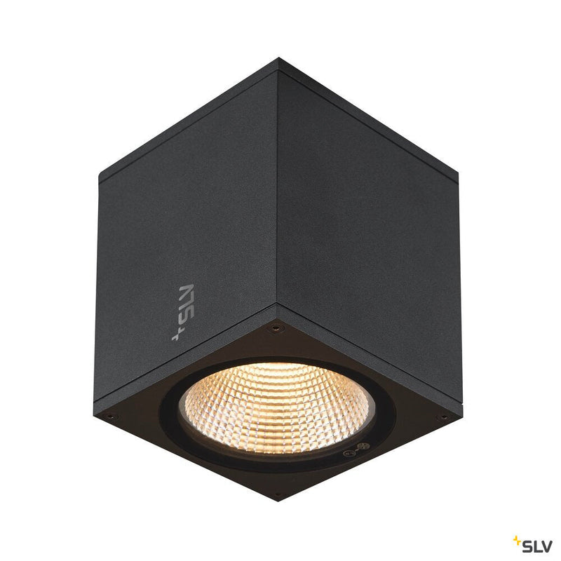 ENOLA SQUARE M, outdoor LED surface-mounted ceiling light anthracite