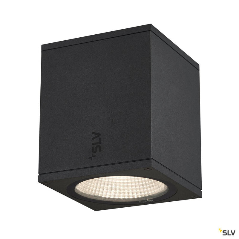 ENOLA SQUARE M, outdoor LED surface-mounted ceiling light anthracite