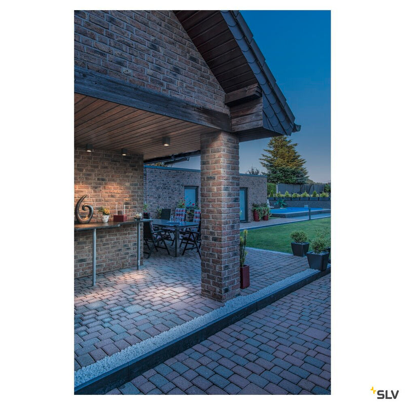 ENOLA SQUARE M, outdoor LED surface-mounted ceiling light anthracite