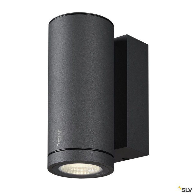 ENOLA ROUND S, single outdoor LED surface-mounted wall light anthracite