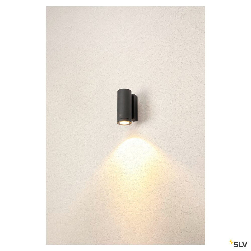 ENOLA ROUND S, single outdoor LED surface-mounted wall light anthracite