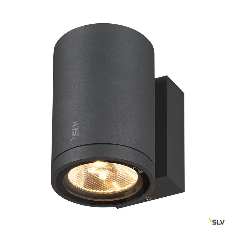 ENOLA ROUND M, single outdoor LED surface-mounted wall light anthracite