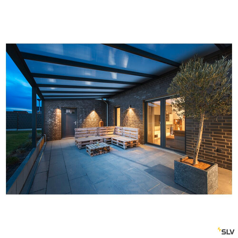 ENOLA ROUND M, single outdoor LED surface-mounted wall light anthracite