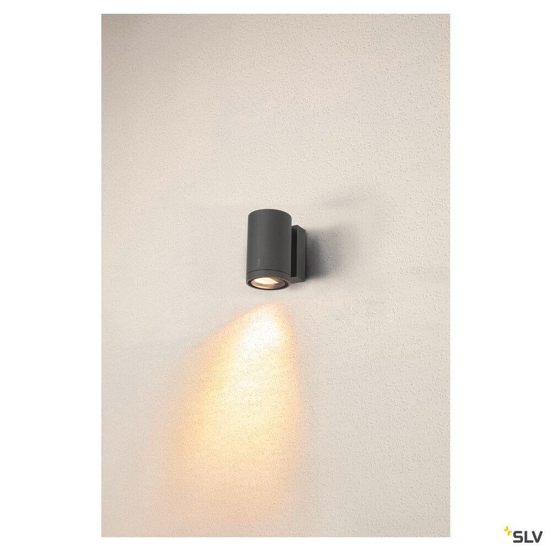 ENOLA ROUND M, single outdoor LED surface-mounted wall light anthracite