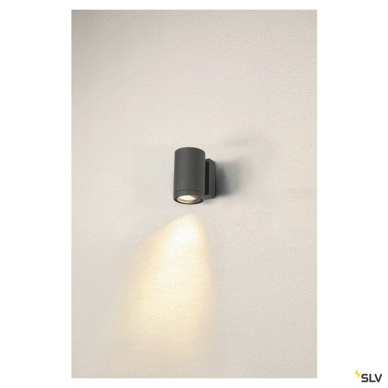 ENOLA ROUND M, single outdoor LED surface-mounted wall light anthracite